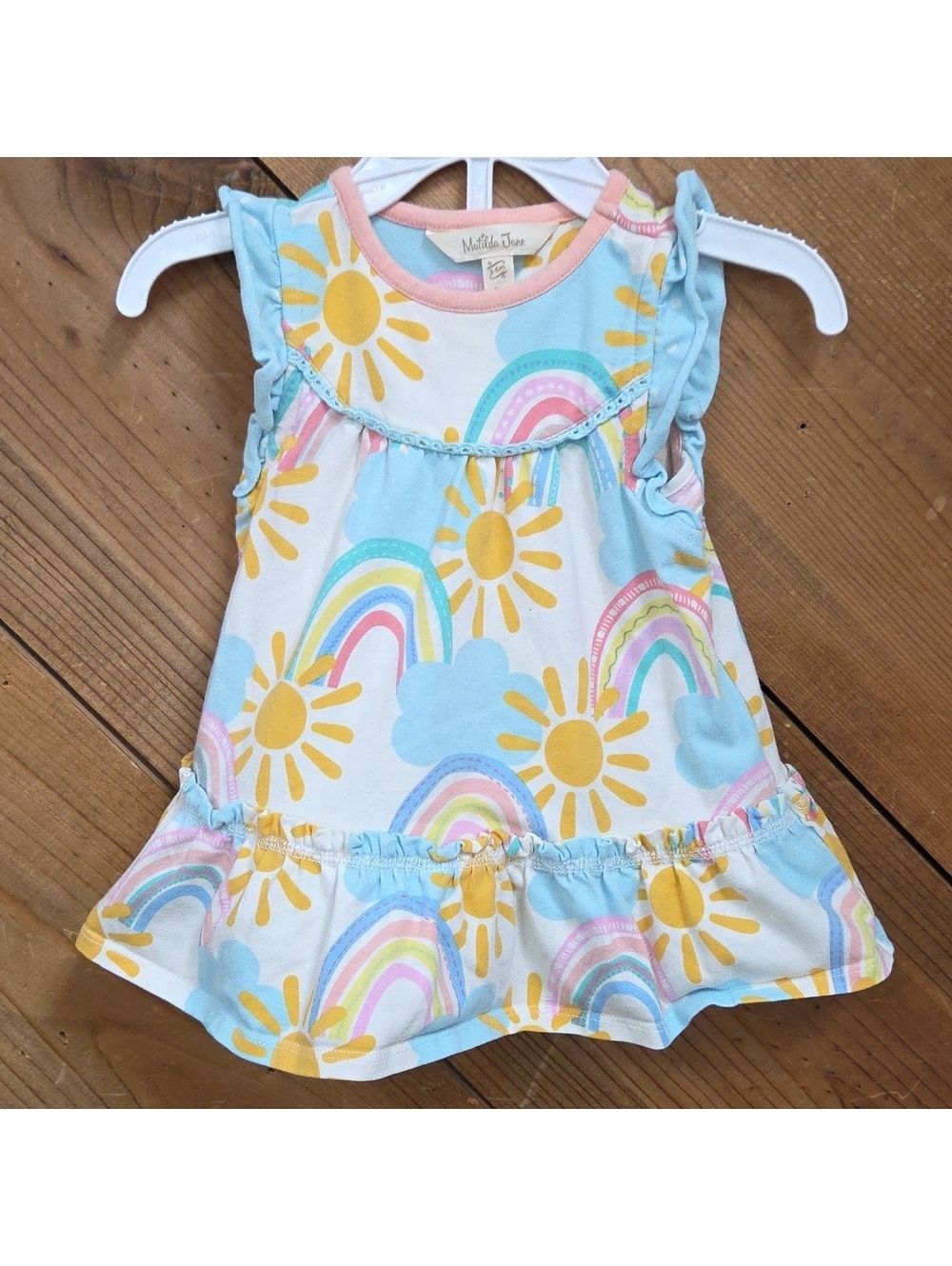 Matilda Jane Catch The Rays 2pc Baby Dress with Rainbow and Sun Pattern 3-6month - Picture 2 of 4